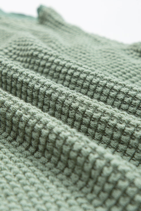 Scoop Neck Waffle Knit Flowy Vest